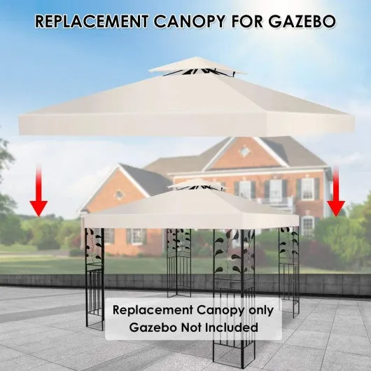 10' x 10' 2-Tier 3 Colors Patio Canopy Top Replacement Cover-Beige