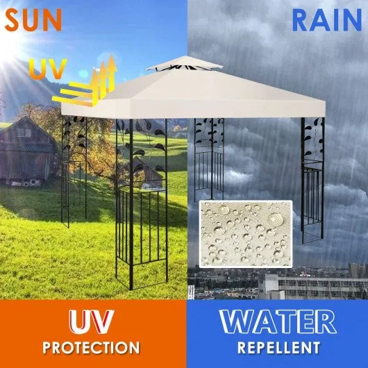 10' x 10' 2-Tier 3 Colors Patio Canopy Top Replacement Cover-Beige