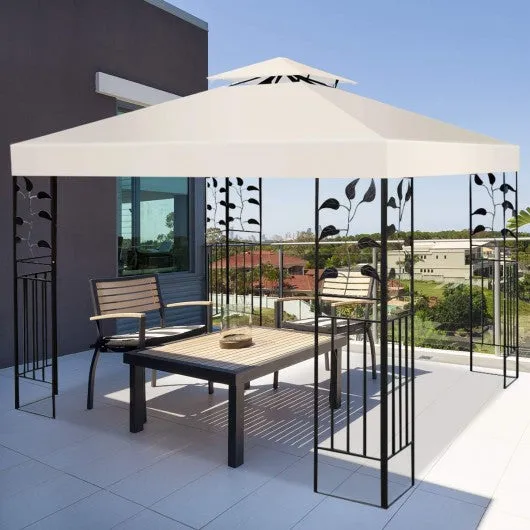 10' x 10' 2-Tier 3 Colors Patio Canopy Top Replacement Cover-Beige