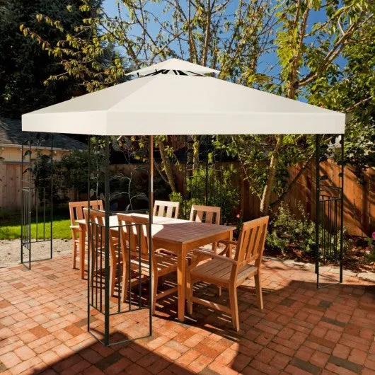 10' x 10' 2-Tier 3 Colors Patio Canopy Top Replacement Cover-Beige