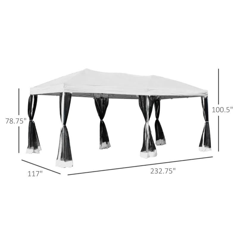 10x20ft Pop Up Wedding Canopy - White