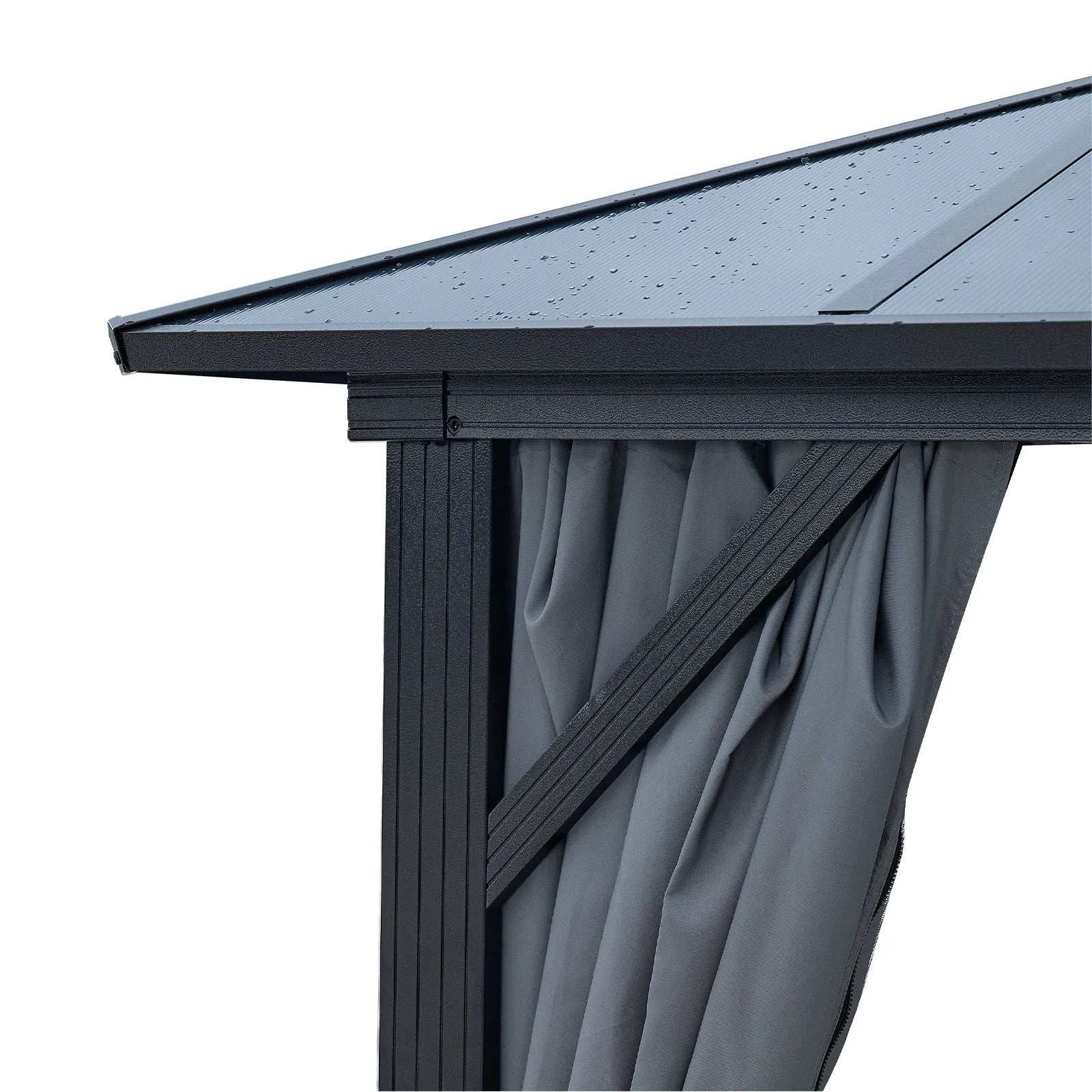 13x10 ft Hardtop Gazebo, Double Roof Canopy Sunshade