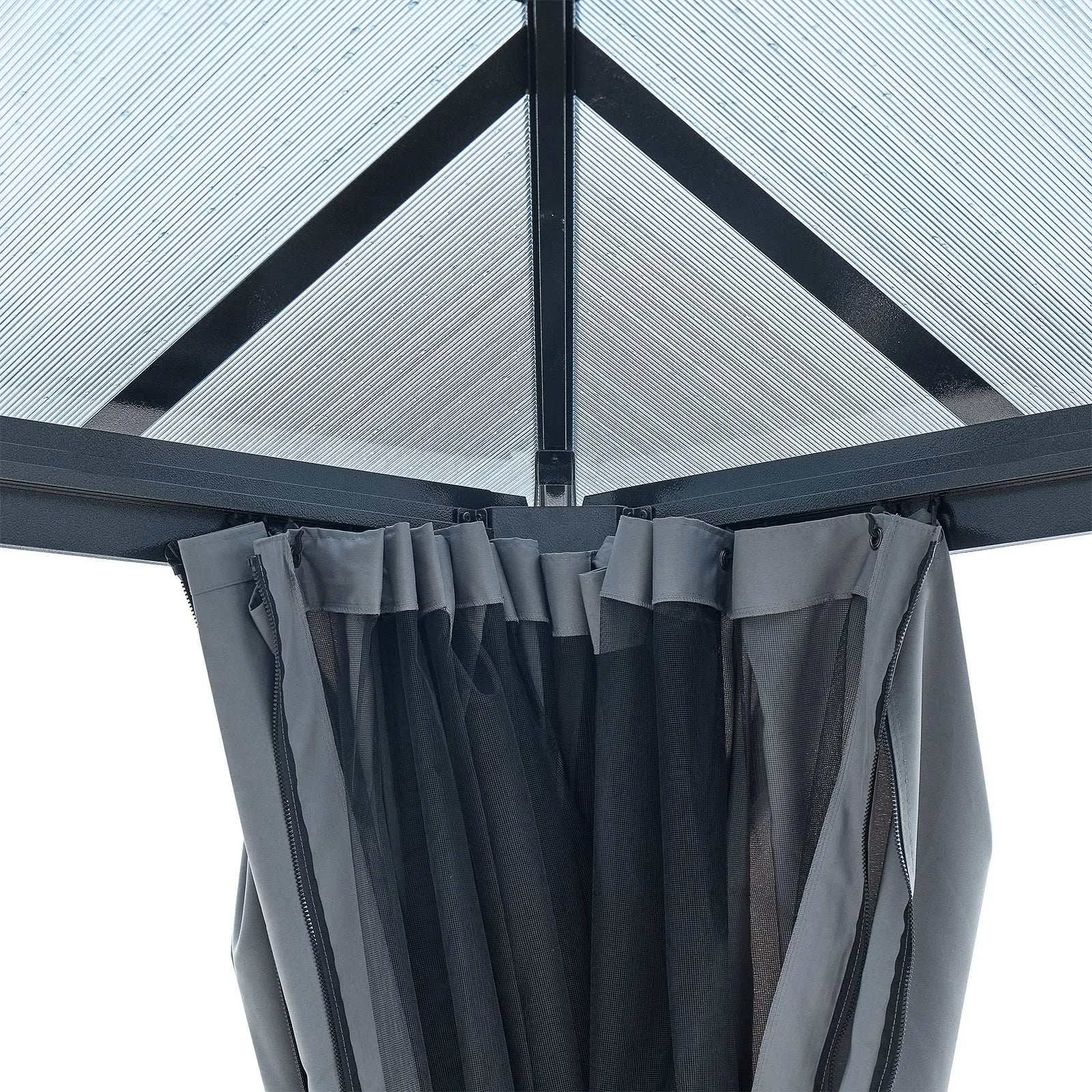 13x10 ft Hardtop Gazebo, Double Roof Canopy Sunshade
