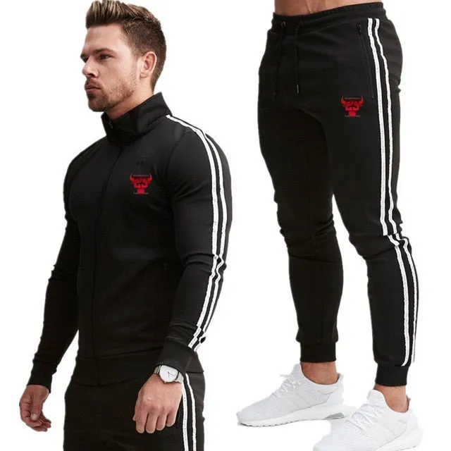 2 Piece Men Hoodies Pants Sport Suit Jordan Men Clothing Set Gym Sport wear Tracksuit Fitness Bodybuilding  Suit Jogger Men Set