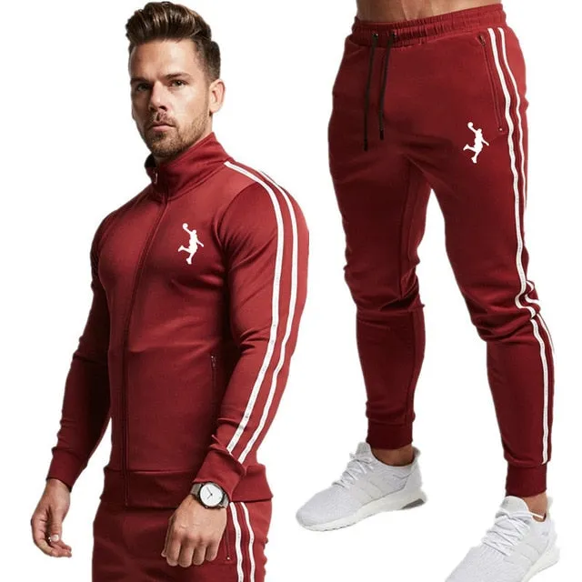 2 Piece Men Hoodies Pants Sport Suit Jordan Men Clothing Set Gym Sport wear Tracksuit Fitness Bodybuilding  Suit Jogger Men Set