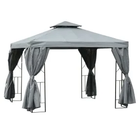 3 x 3m Garden Metal Gazebo Marquee Patio Wedding Party Dark Grey