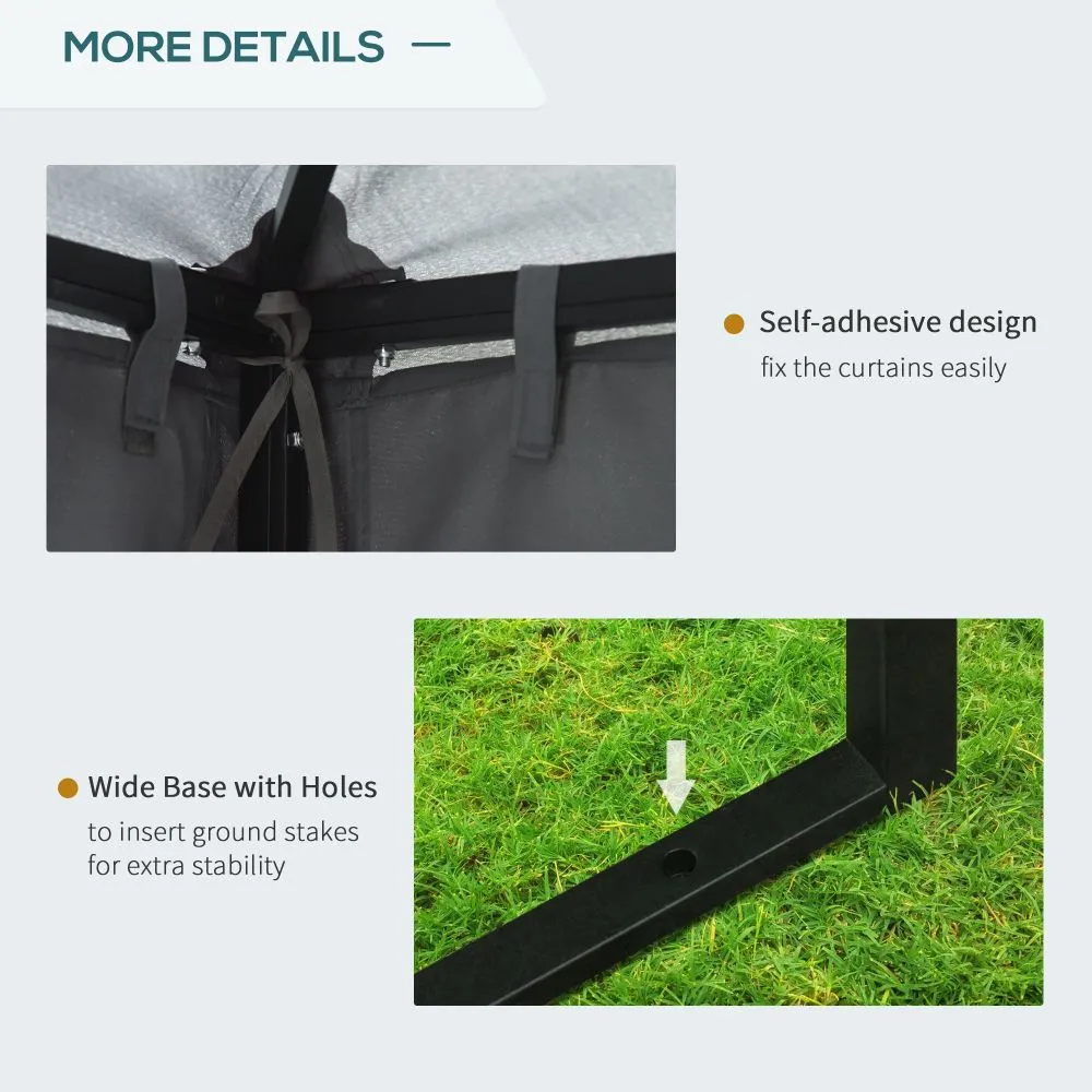 3 x 3m Garden Metal Gazebo Marquee Patio Wedding Party Dark Grey