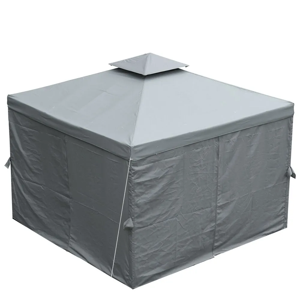 3 x 3m Garden Metal Gazebo Marquee Patio Wedding Party Dark Grey