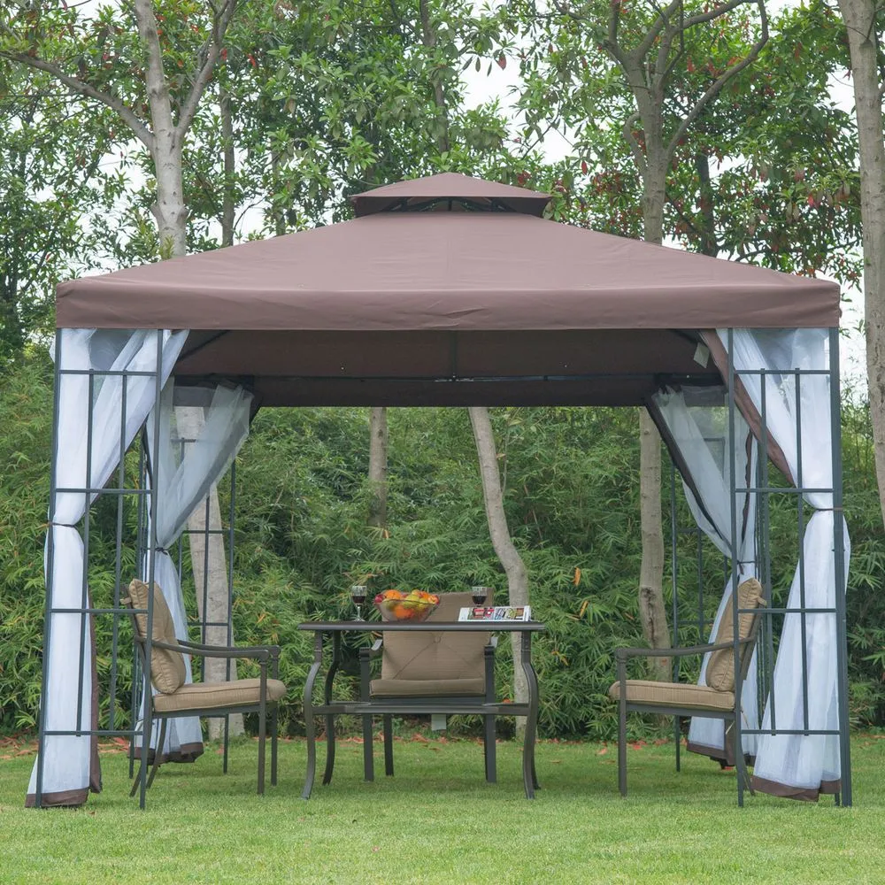 3 x 3m Gazebo Marquee Metal Party Tent Canopy Pavillion  Steel Frame