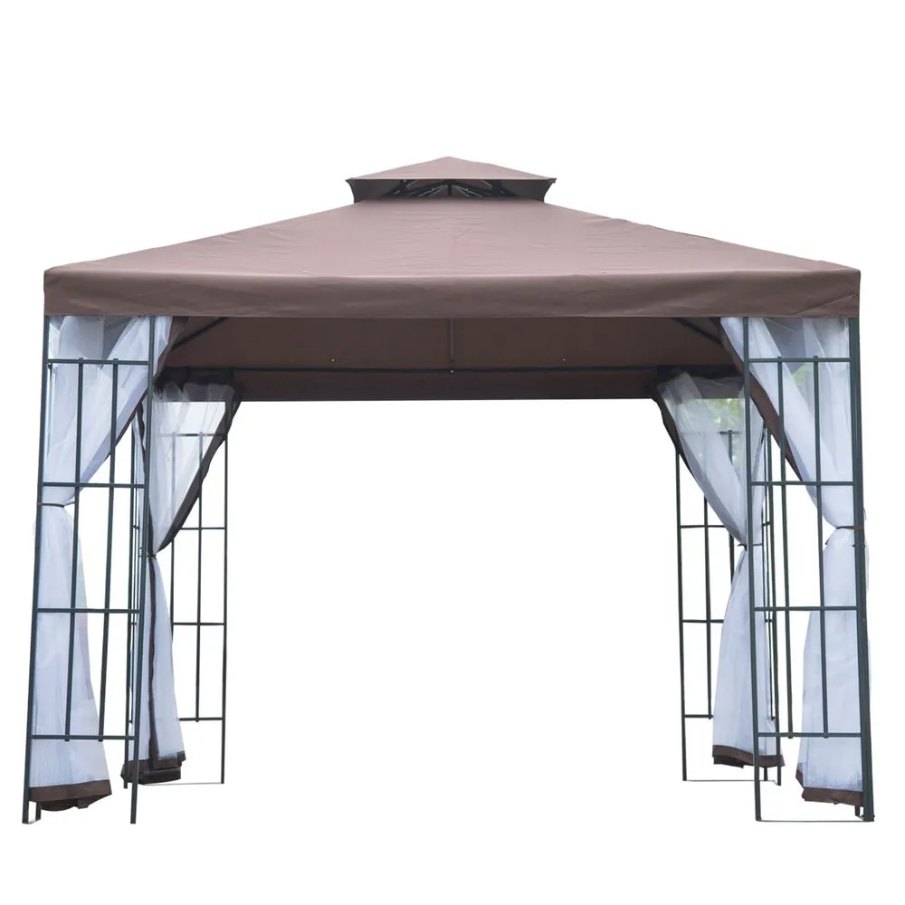 3 x 3m Gazebo Marquee Metal Party Tent Canopy Pavillion  Steel Frame
