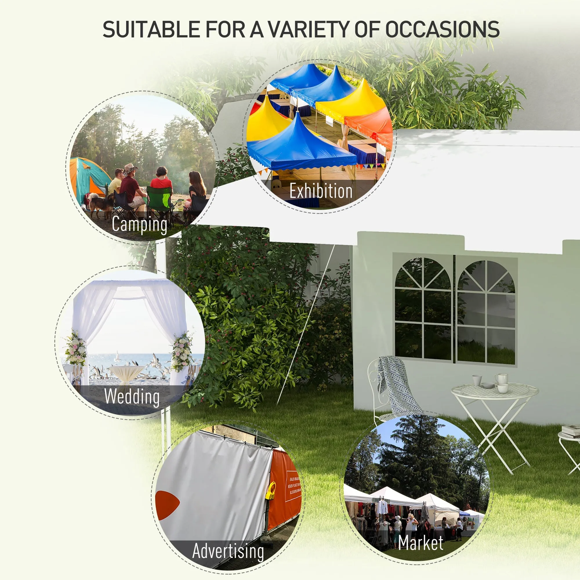 3 x 4m Half-Open Garden Gazebo