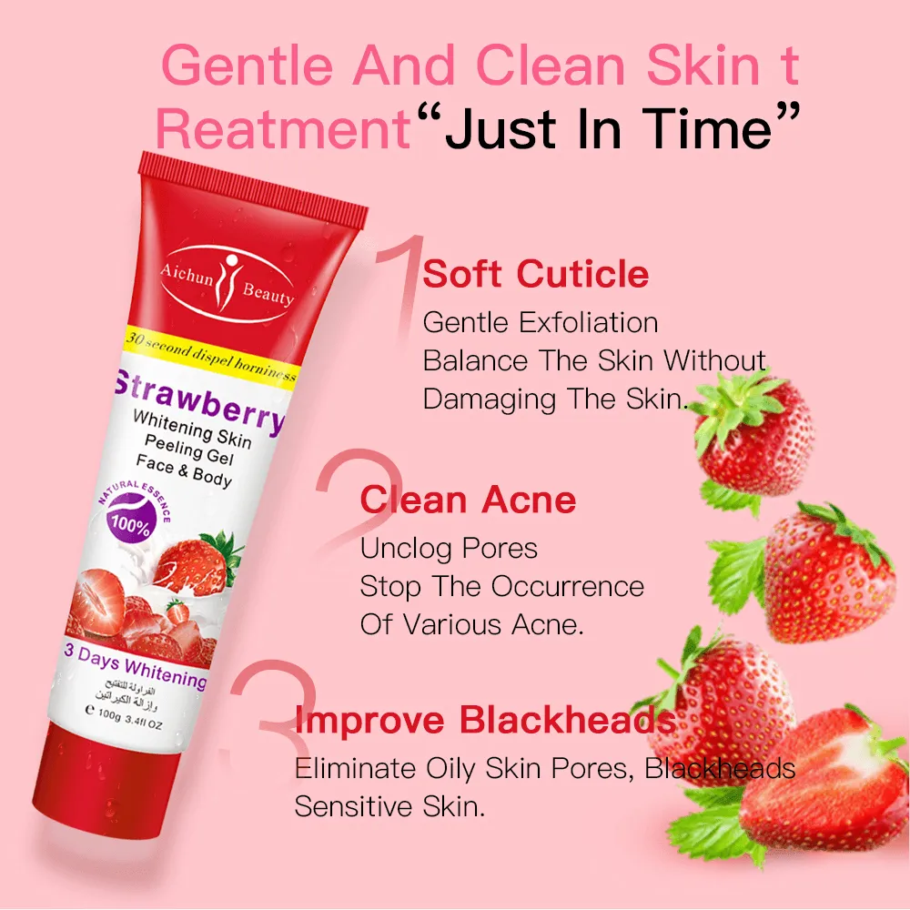 Aichun Beauty Strawberry Whitening Skin Peeling Gel Face & Body - 100g
