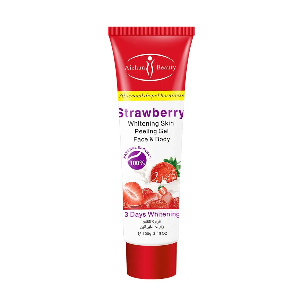 Aichun Beauty Strawberry Whitening Skin Peeling Gel Face & Body - 100g
