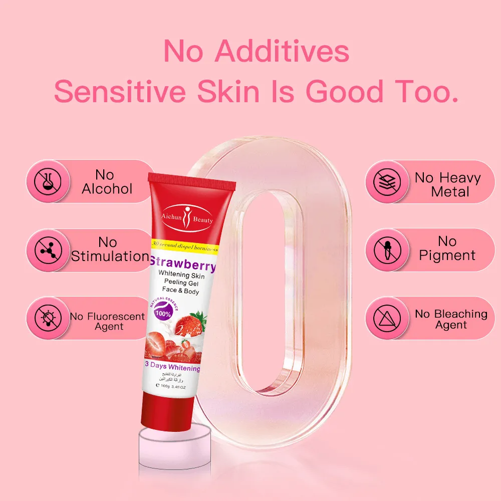 Aichun Beauty Strawberry Whitening Skin Peeling Gel Face & Body - 100g