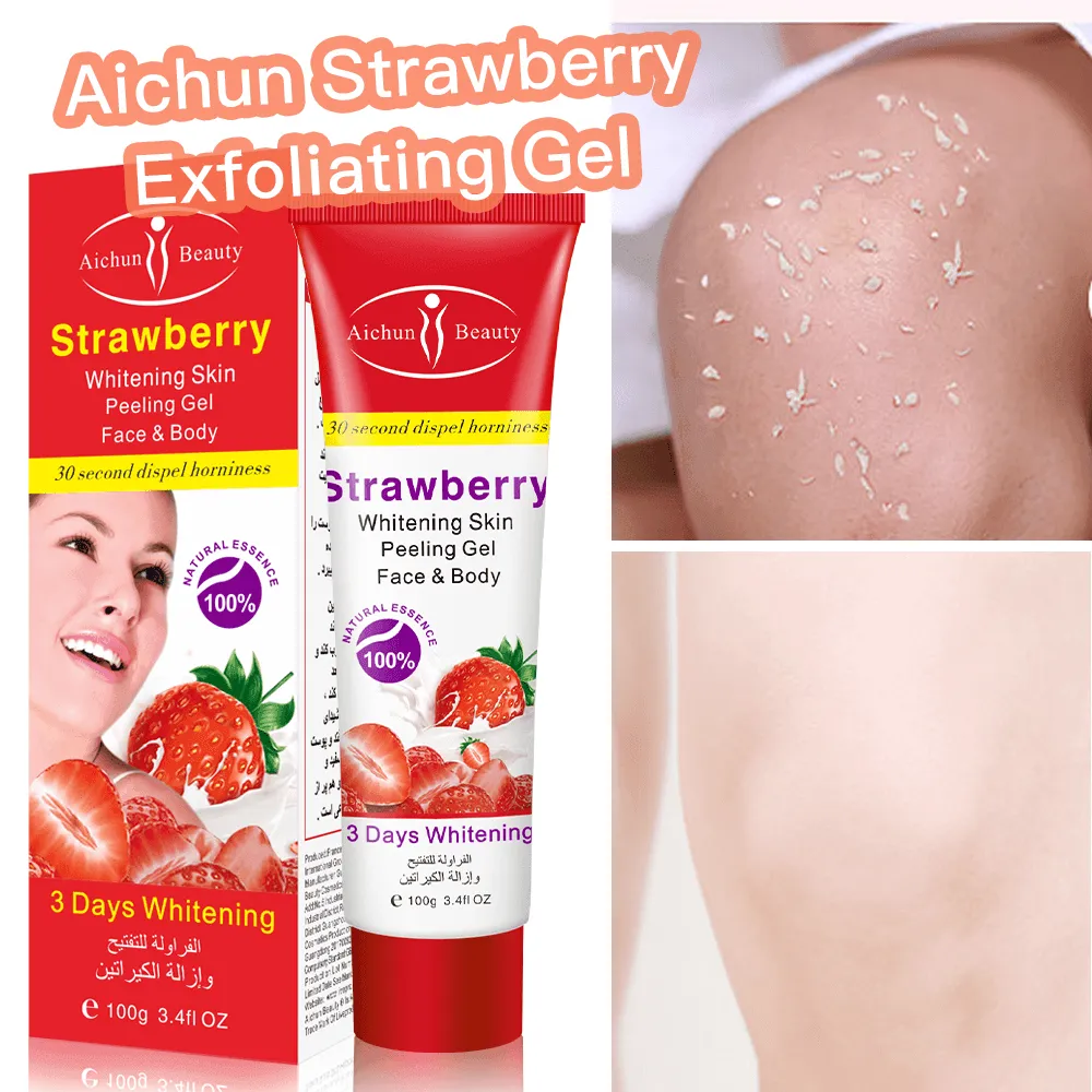 Aichun Beauty Strawberry Whitening Skin Peeling Gel Face & Body - 100g