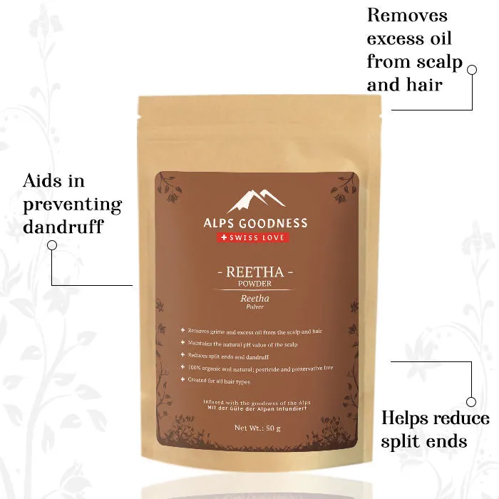 Alps Goodness Powder - Reetha (50g) |100% Natural Powder | No Chemicals, No Preservatives, No Pesticides| Natural Hair Mask| Soap Nut