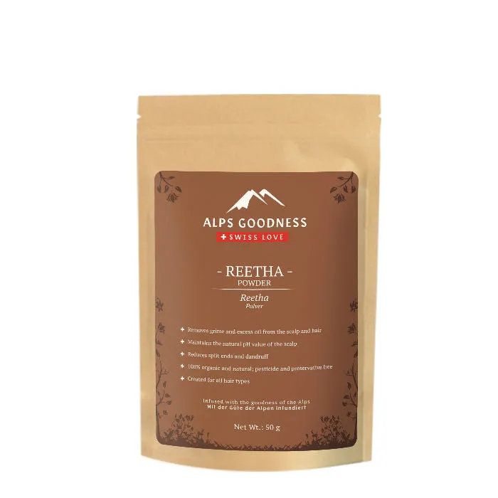 Alps Goodness Powder - Reetha (50g) |100% Natural Powder | No Chemicals, No Preservatives, No Pesticides| Natural Hair Mask| Soap Nut