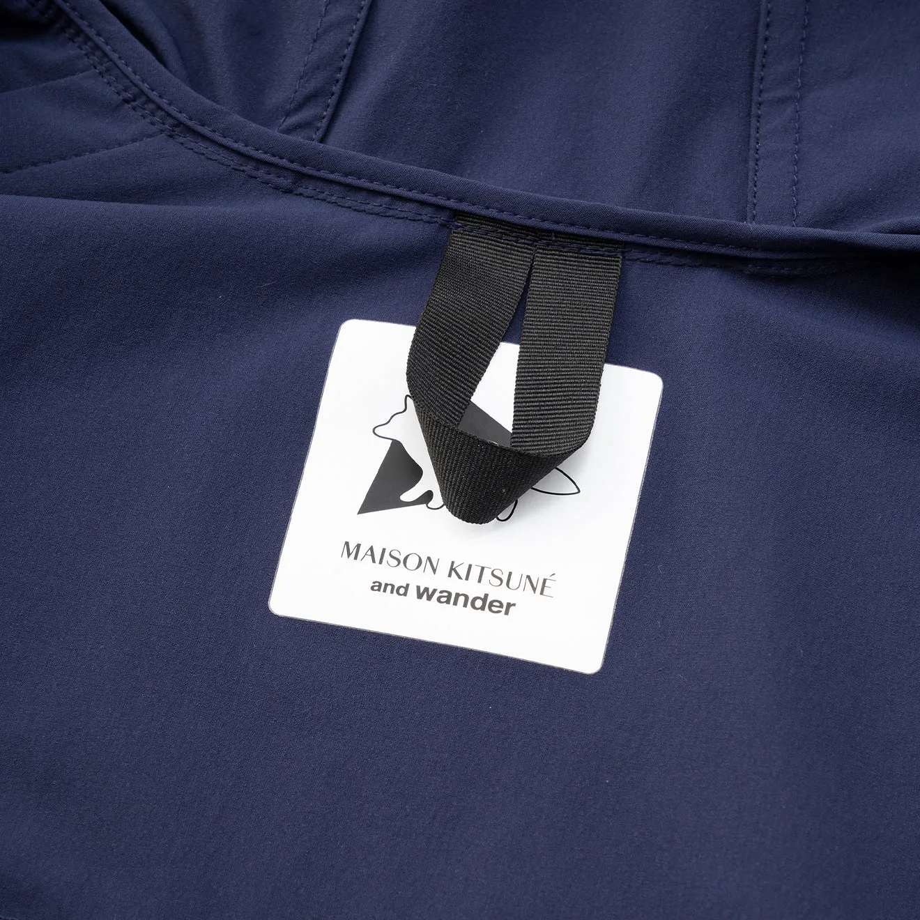 And Wander x Maison Kitsune Trak Hoodie Navy