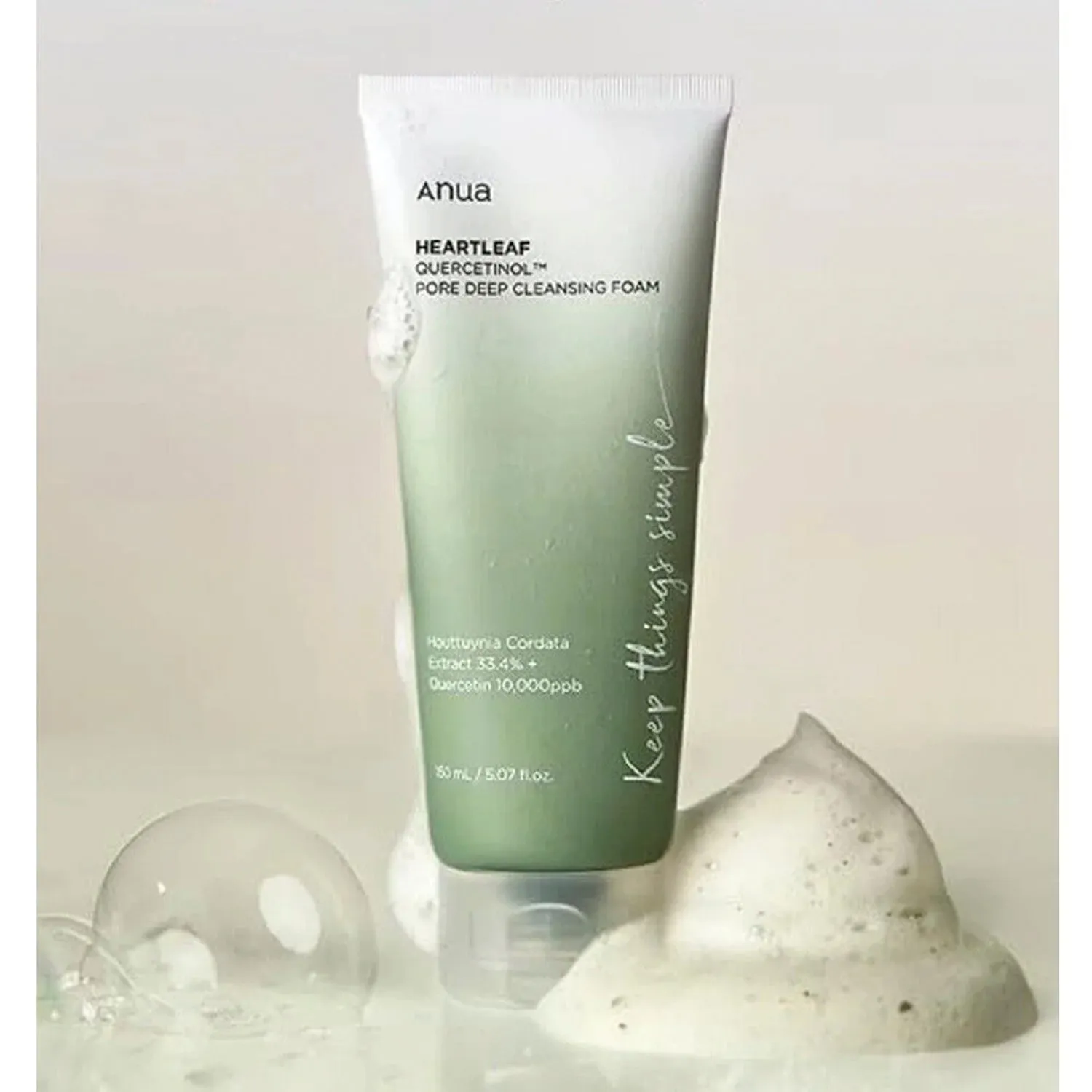 Anua Heartleaf Quercetinol Pore Deep Cleansing Foam 5.07oz/150ml