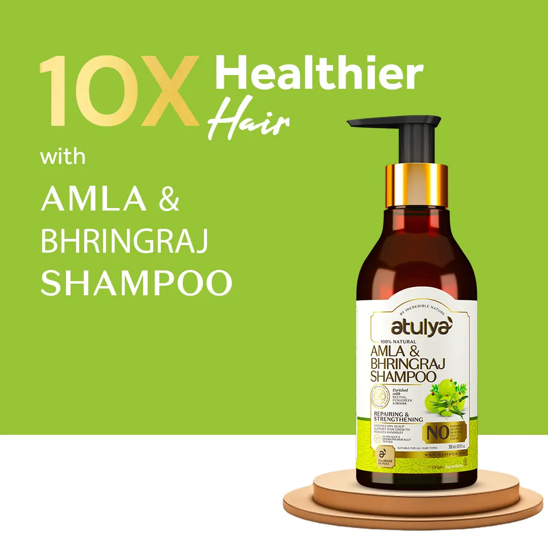 Atulya Amla & Bhringraj Shampoo Combo - 300ml each (Pack of 2) (Buy 7 Products & Get Rs.700 Off)