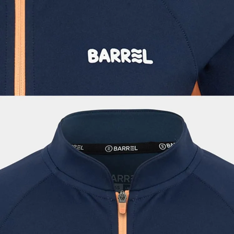 Barrel Kids Tropical Zip-Up Rash Guard-NAVY