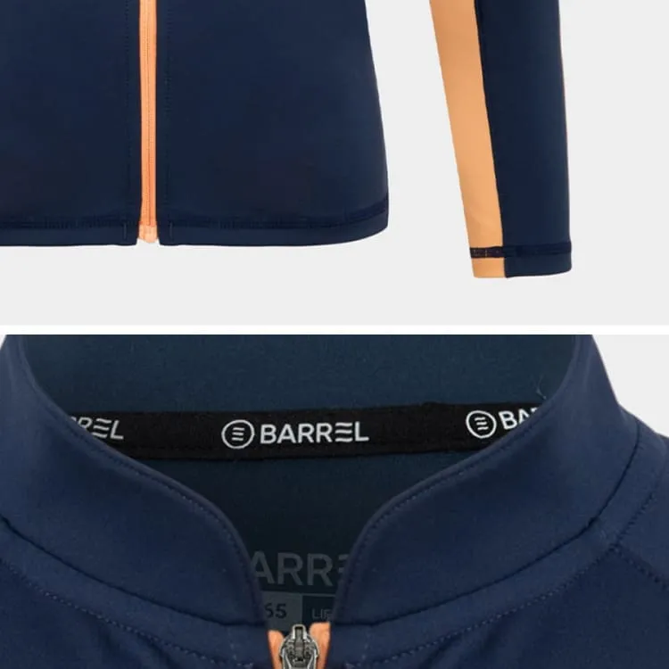 Barrel Kids Tropical Zip-Up Rash Guard-NAVY