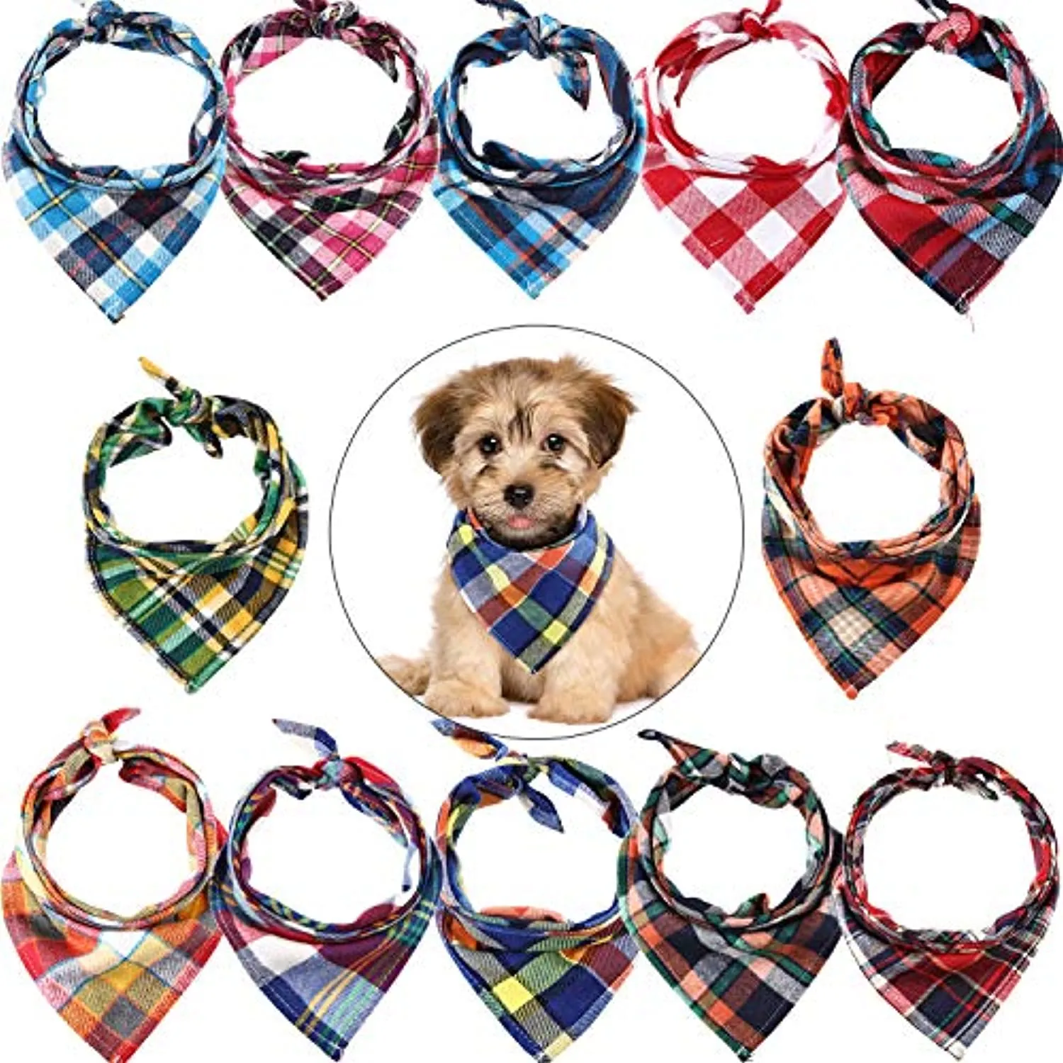Dog Bandanas - Triangle Dog Scarf, Washable Reversible Printing