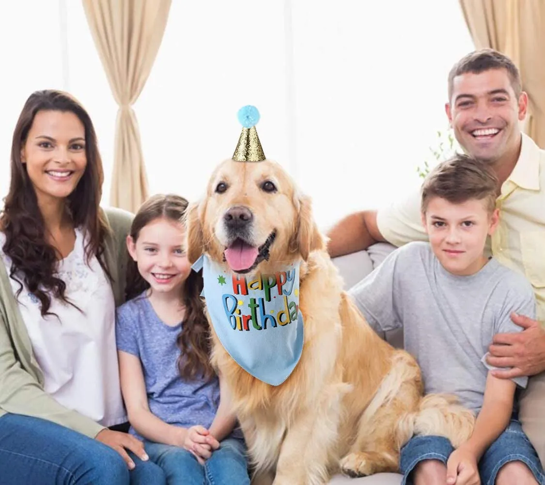 Dog Birthday Bandana & Hat Set - Meet Party Pup! 🎉🐾