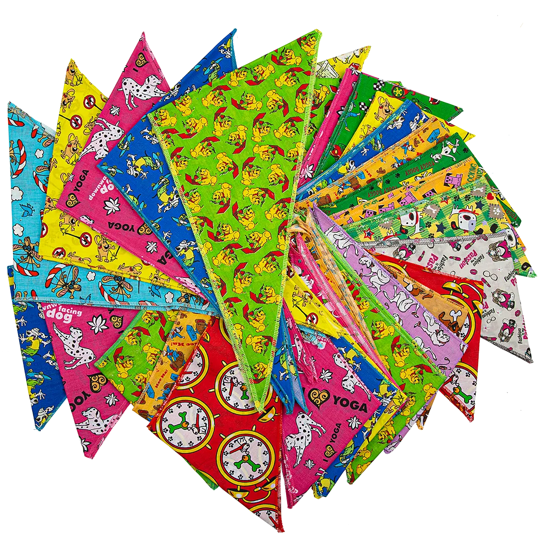 Doggie Bandanas - 60 Assorted Sizes and Patterns by Bandanas Unlimited