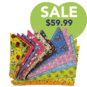Doggie Bandanas - 60 Assorted Sizes and Patterns by Bandanas Unlimited