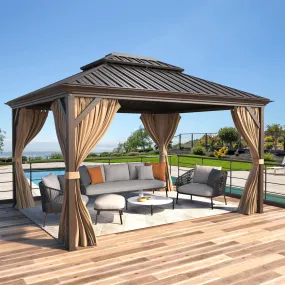 EROMMY 12X14 Hardtop Gazebo with Canopy for Poolside and Outdoor
