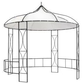 Gazebo 300x290 cm White, Anthracite & Taupe Round
