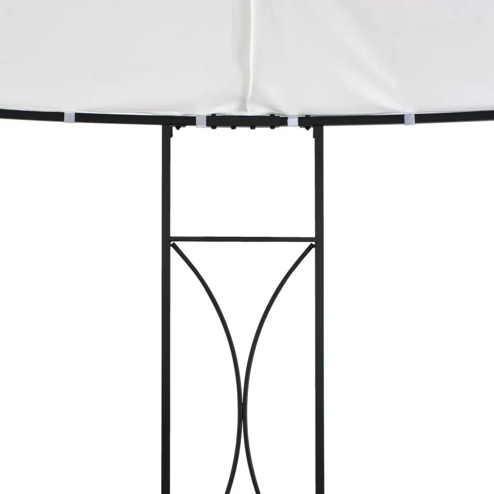 Gazebo 300x290 cm White, Anthracite & Taupe Round