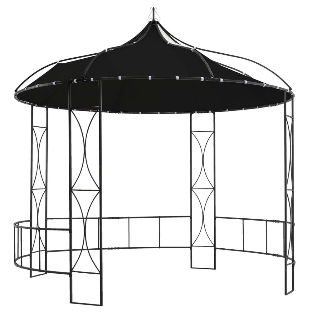 Gazebo 300x290 cm White, Anthracite & Taupe Round