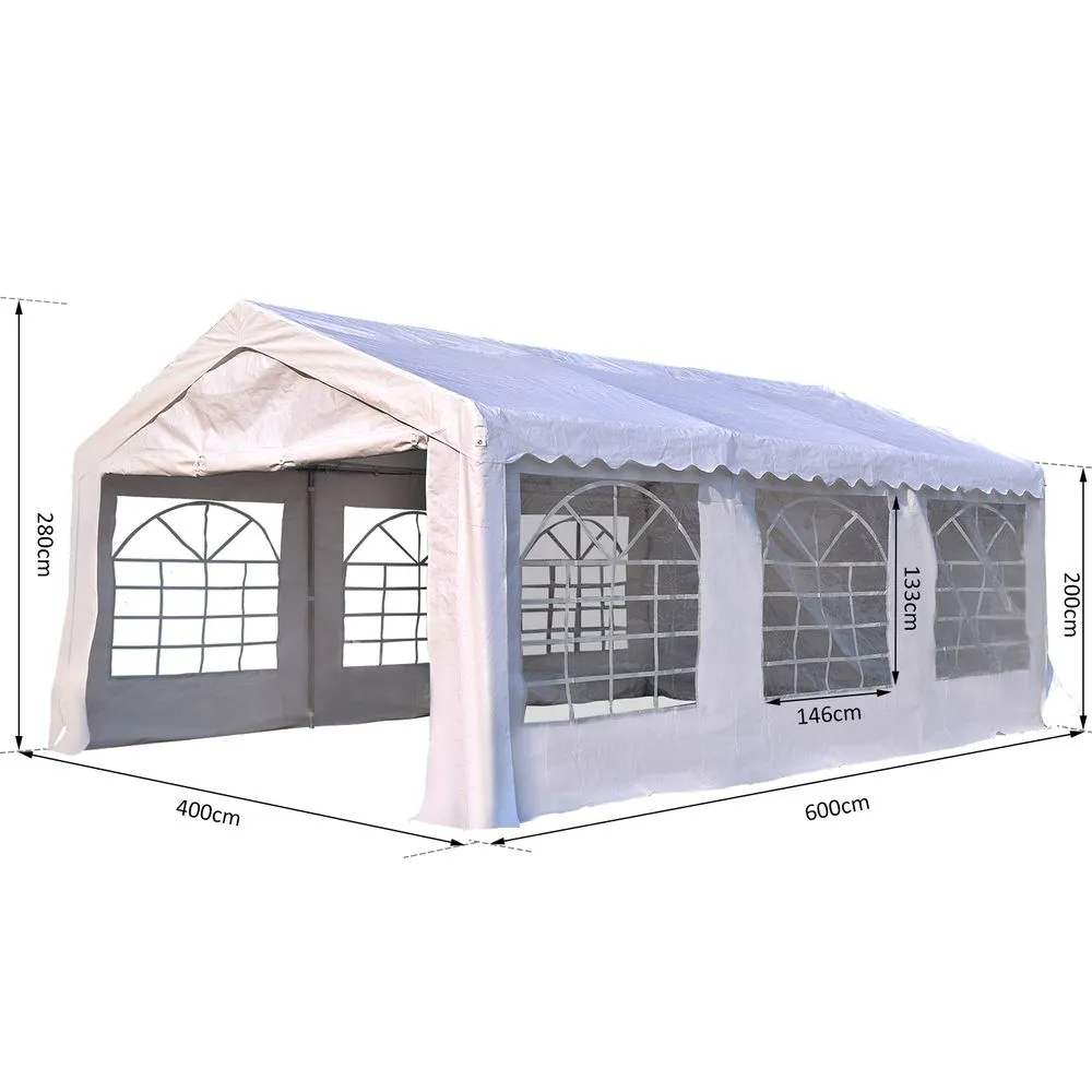 Gazebo Marquee Party Tent, Steel Frame-White