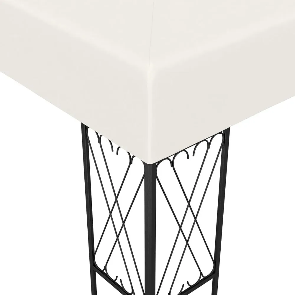Gazebo Tent with LED String Lights Anthracite, Cream & Taupe Fabric