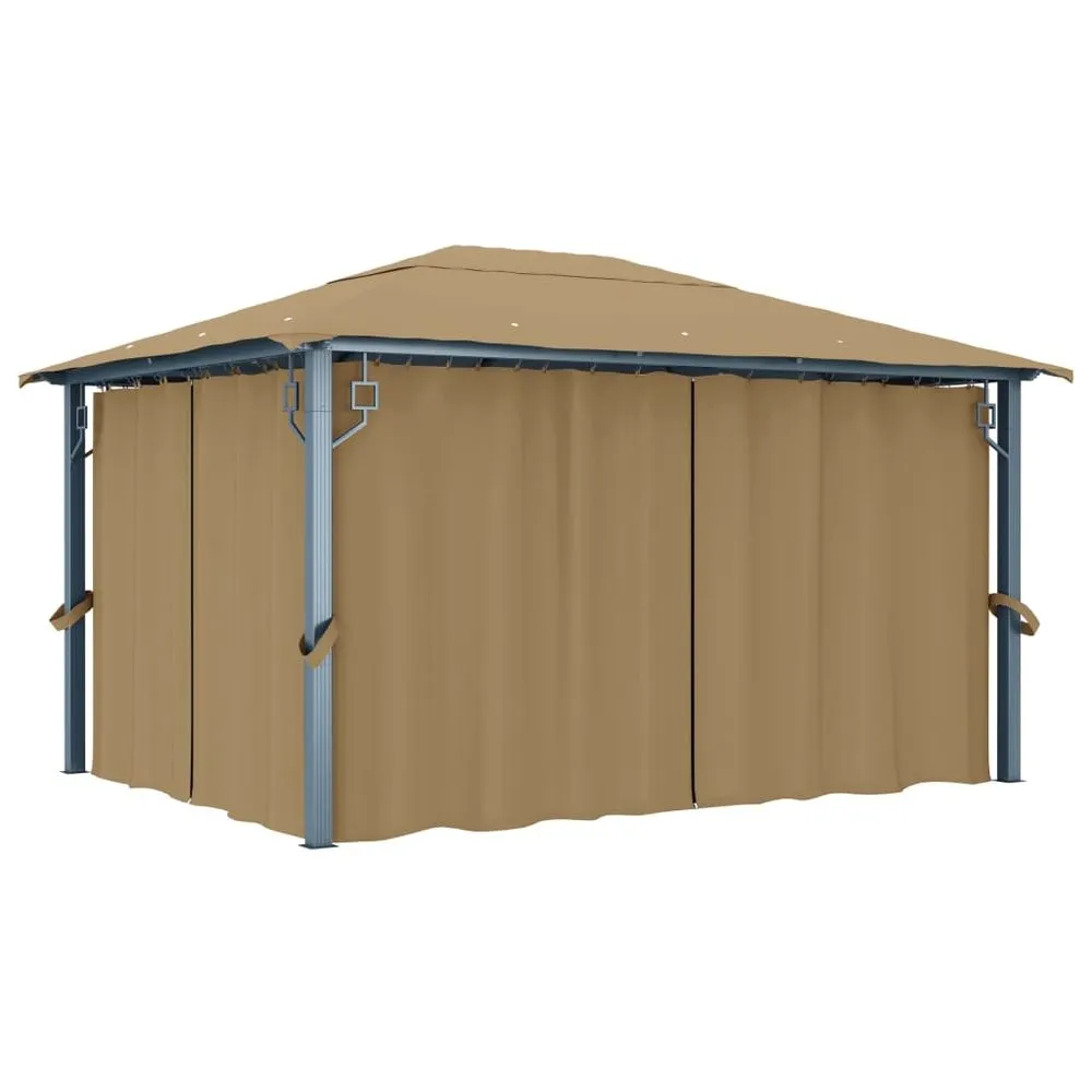 Gazebo with Curtain 300x300 cm Cream Aluminium