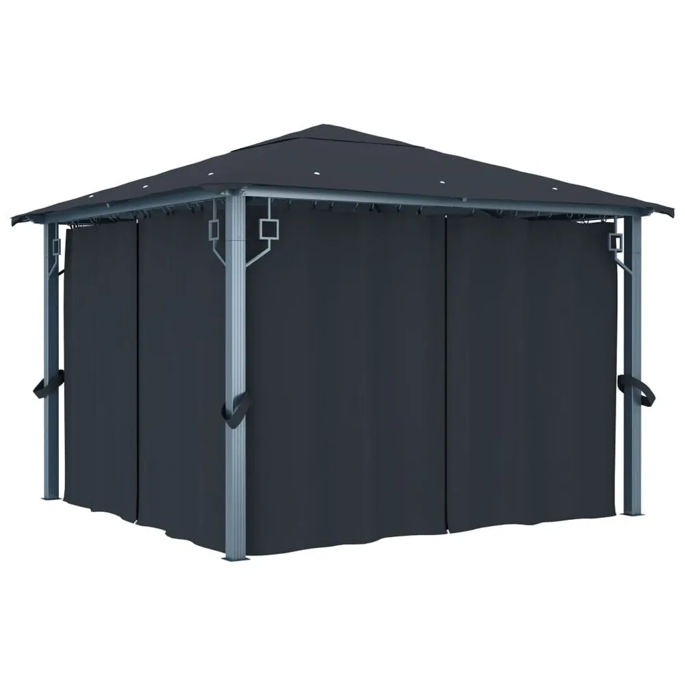 Gazebo with Curtain 300x300 cm Cream Aluminium