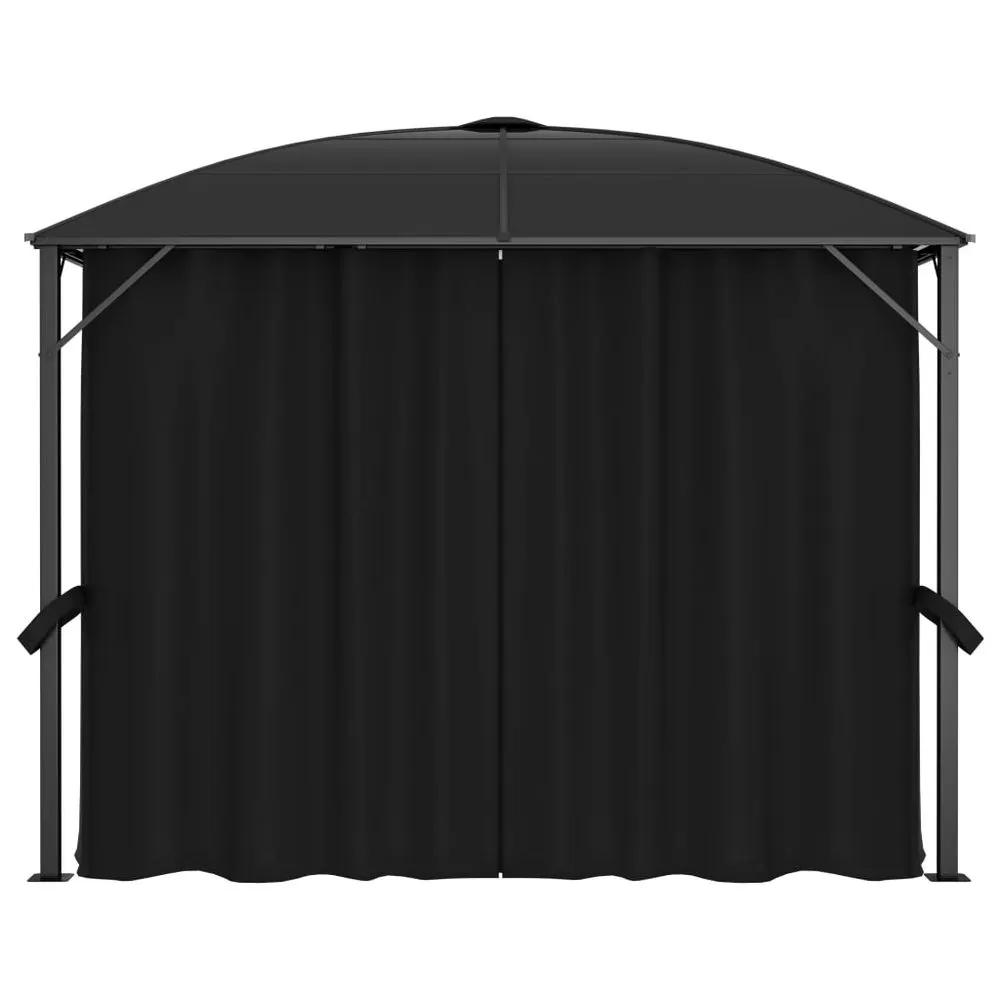 Gazebo with Curtains 300x300x265 cm Anthracite