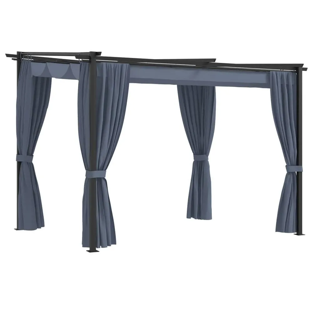 Gazebo with Curtains 3x3 m Cream Steel