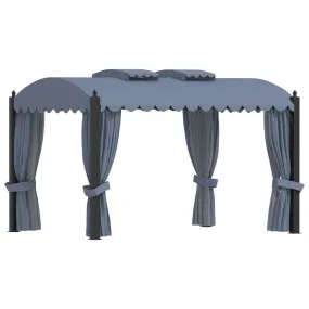Gazebo with Curtains 3x4 m Anthracite Steel