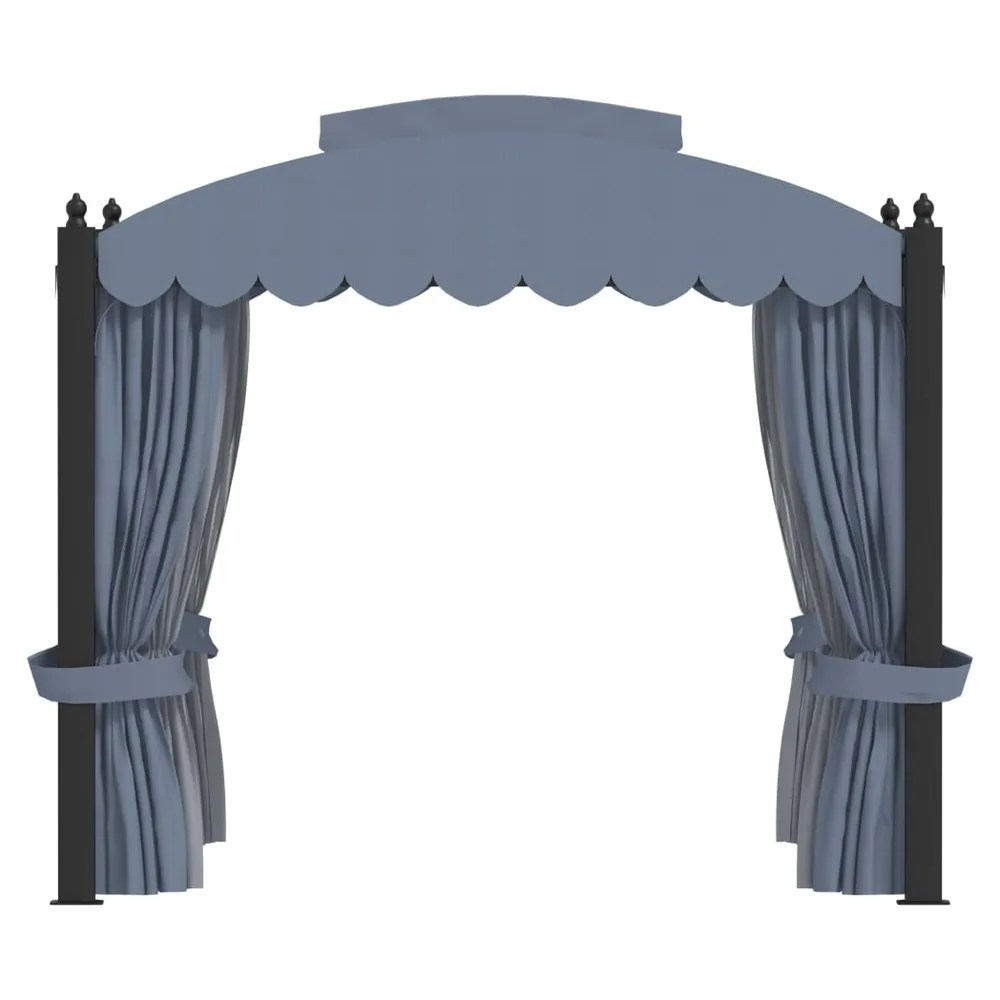 Gazebo with Curtains 3x4 m Anthracite Steel