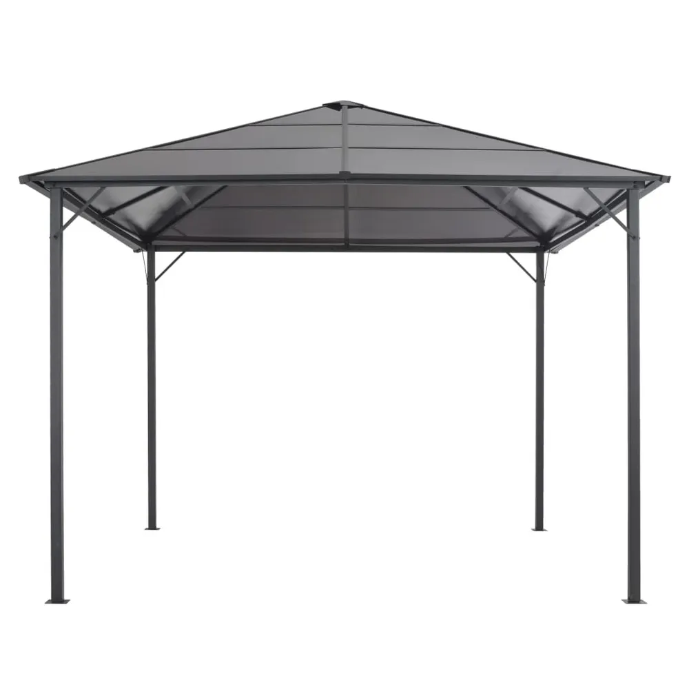 Gazebo with Roof Aluminium 3x3 m Black
