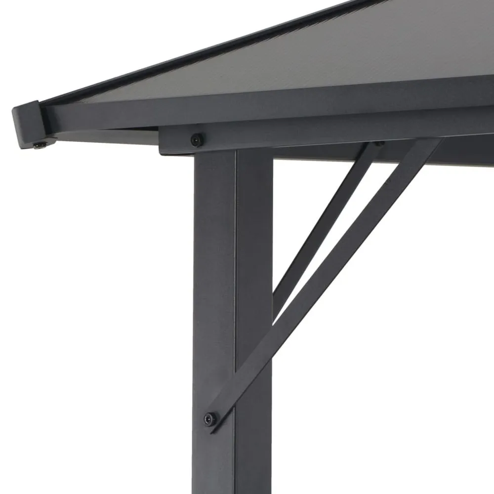 Gazebo with Roof Aluminium 3x3 m Black