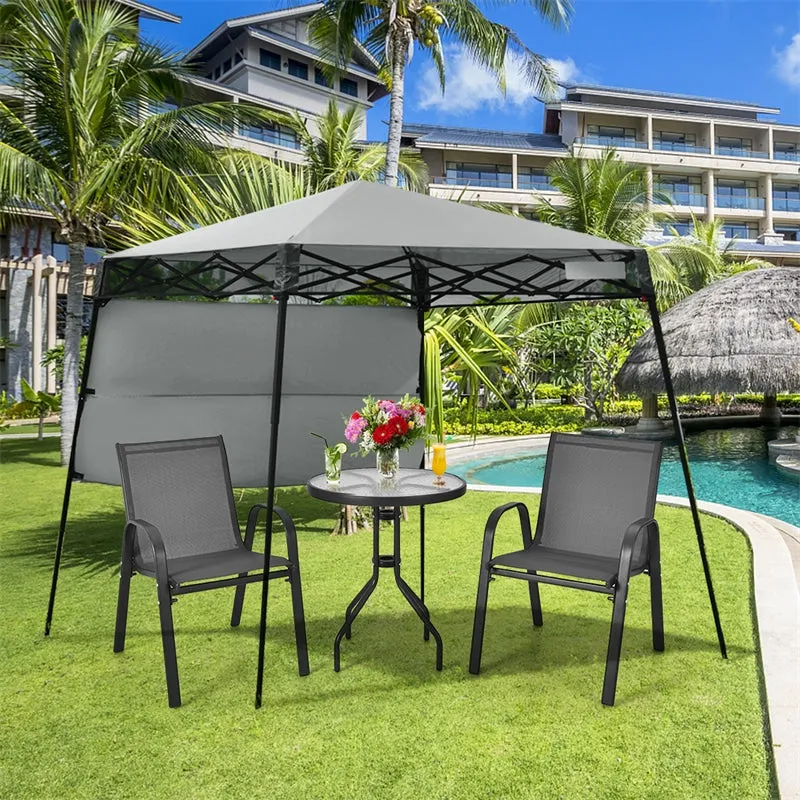 GrandShoppersHub  7 x 7 FT Slant Leg Pop Up Canopy Tent Portable Canopy Tent Backpack Canopy with Carry Bag & 4 Stakes