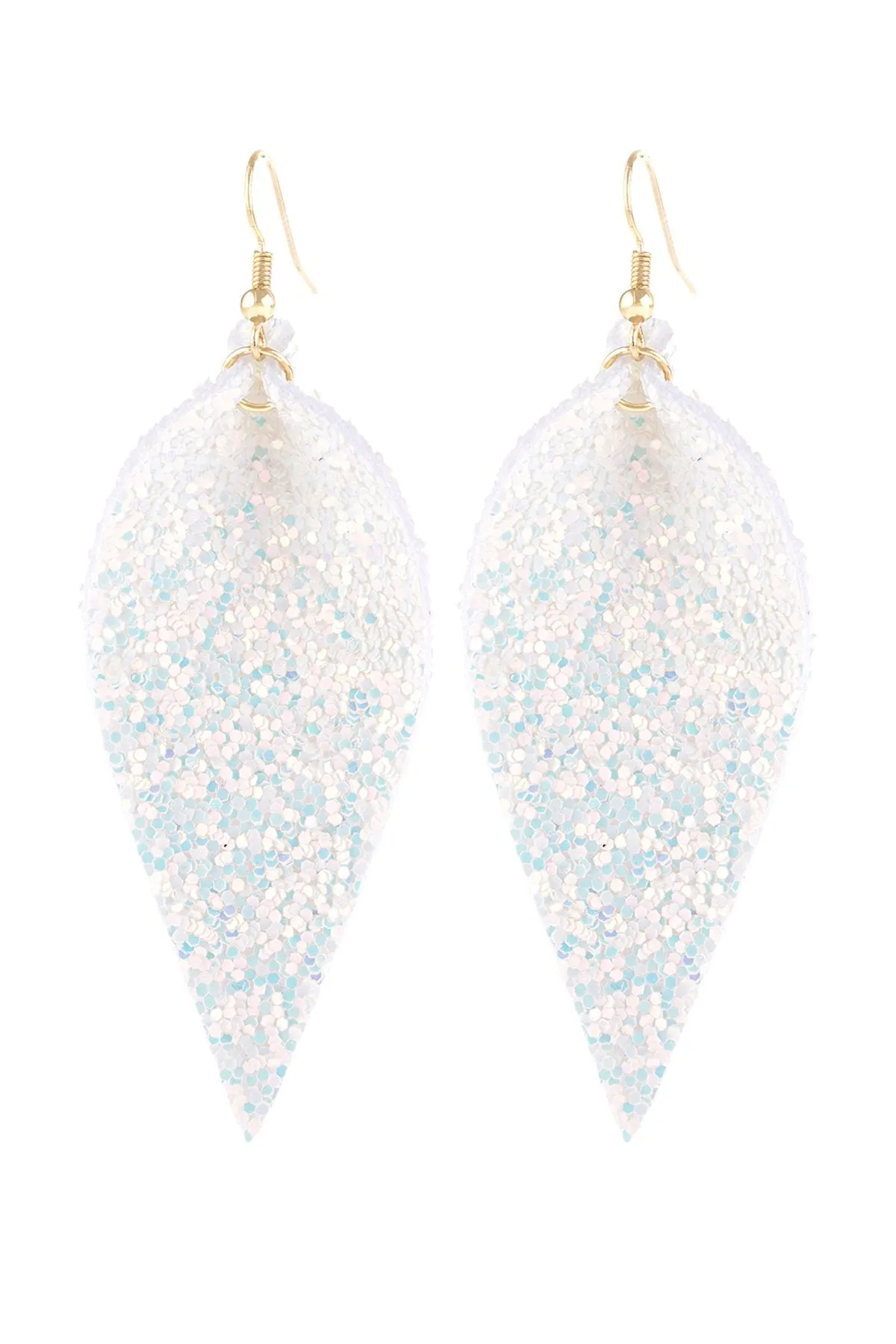 Hde3060 - Pinched Sequin Leather Drop Earrings