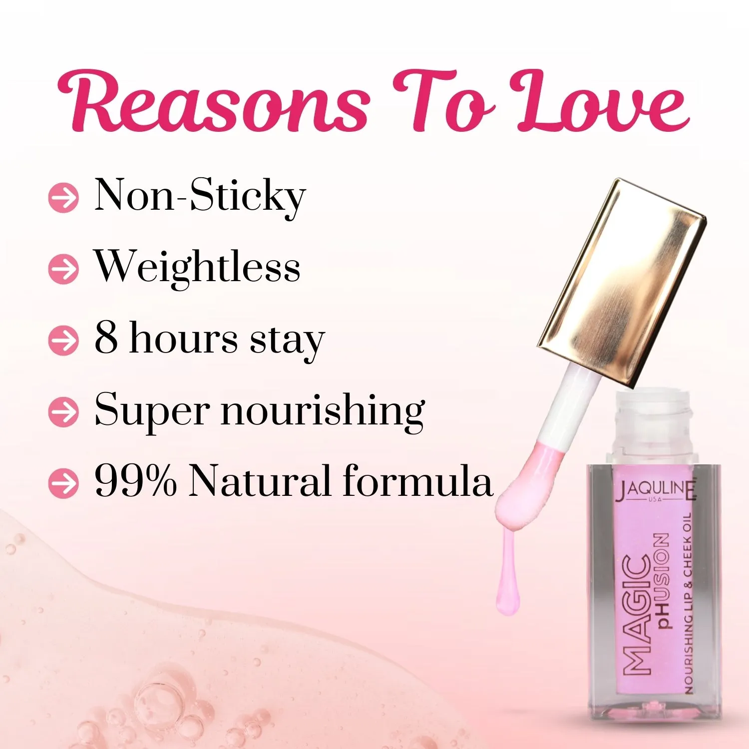 Jaquline USA pH magic Phusion lip & Cheek oil, Long Lasting Nourishment Non-Sticky & glossy Heals & Moisturizes Lips Celestial Chrome- 5ml