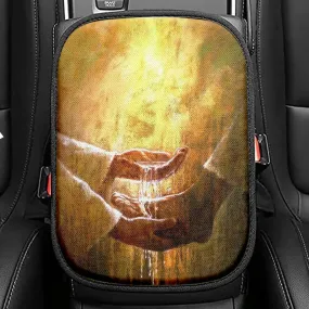 Jesus Christ Washing The Foot Of Disciples Seat Box Cover, Jesus Christ Car Center Console Cover, Christian Car Interior Accessories