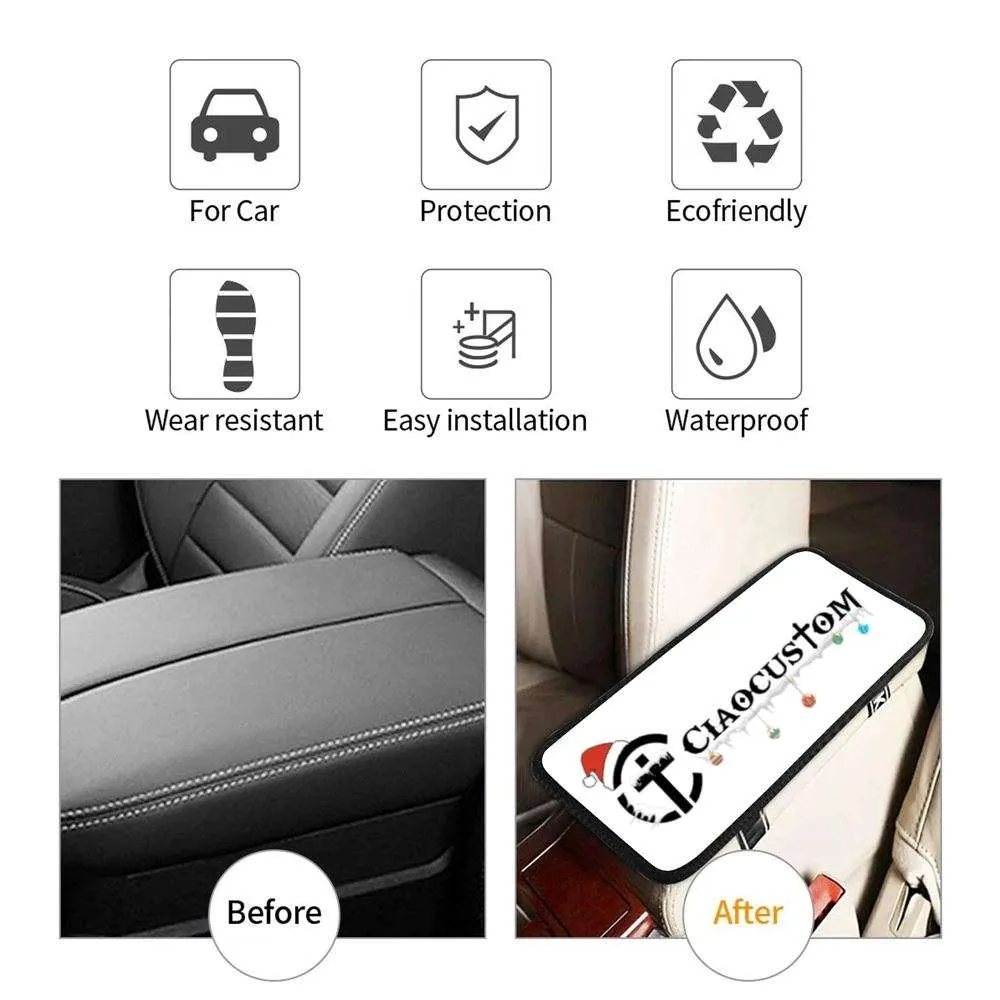Jesus Walking On Water Seat Box Cover, Jesus Car Center Console Cover, Bible Verse Car Interior Accessories