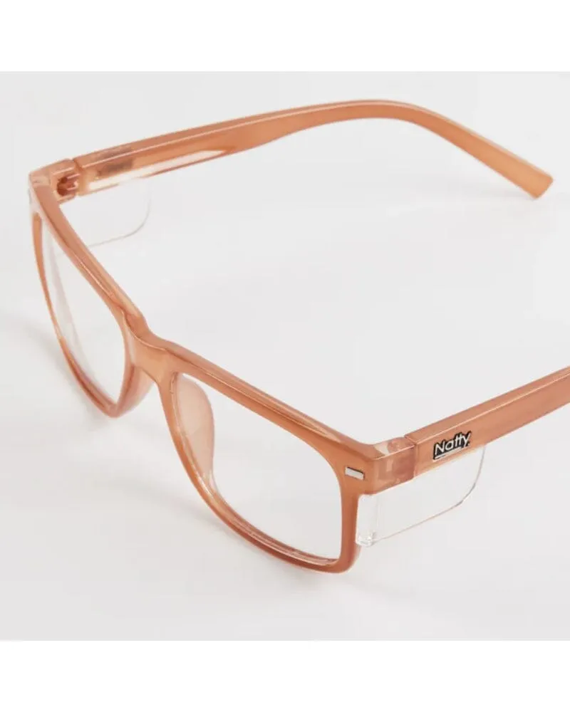 Kenneth Safety Glasses - Caramel/Clear